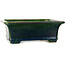 Pot à bonsaï rectangulaire vert par Terahata Satomi Mazan - 215 x 180 x 83 mm
