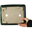 Pot à bonsaï rectangulaire vert par Terahata Satomi Mazan - 215 x 180 x 83 mm