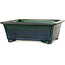 Rectangular green bonsai pot by Terahata Satomi Mazan - 197 x 168 x 70 mm