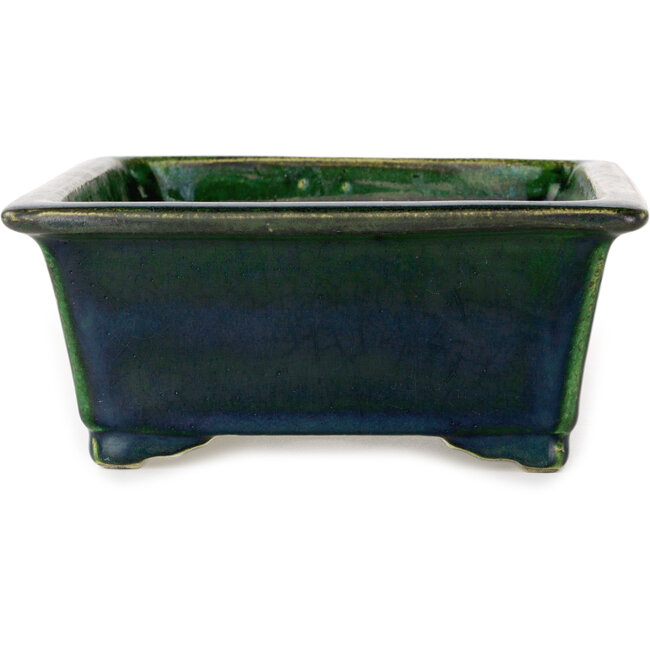 Vaso bonsai rettangolare verde di Terahata Satomi Mazan - 197 x 168 x 70 mm