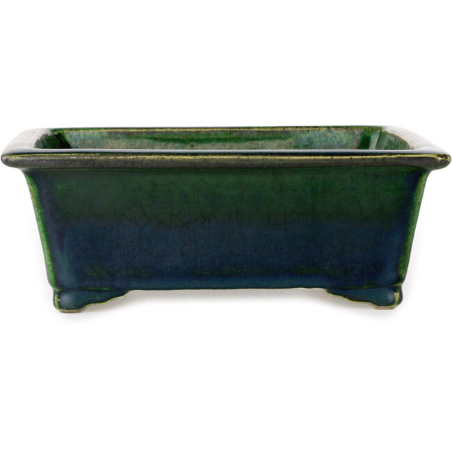 Vaso bonsai rettangolare verde di Terahata Satomi Mazan - 197 x 168 x 70 mm