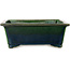 Pot à bonsaï rectangulaire vert par Terahata Satomi Mazan - 197 x 168 x 70 mm