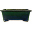 Rectangular green bonsai pot by Terahata Satomi Mazan - 197 x 168 x 70 mm
