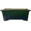 Rectangular green bonsai pot by Terahata Satomi Mazan - 197 x 168 x 70 mm