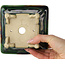 Quadratischer grüner mehrfarbiger Bonsaitopf von Terahata Satomi Mazan – 133 x 133 x 80 mm
