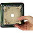 Vierkante groene veelkleurige bonsaipot van Terahata Satomi Mazan - 133 x 133 x 80 mm