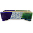 Maceta rectangular para bonsái azul y verde de Terahata Satomi Mazan - 150 x 108 x 43 mm