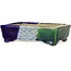 Rechthoekige blauw-groene bonsaipot van Terahata Satomi Mazan - 150 x 108 x 43 mm