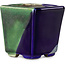 Quadratischer blauer und grüner Bonsaitopf von Terahata Satomi Mazan – 63 x 63 x 68 mm