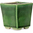 Vierkante groene bonsaipot van Terahata Satomi Mazan - 63 x 63 x 68 mm