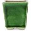 Vierkante groene bonsaipot van Terahata Satomi Mazan - 63 x 63 x 68 mm