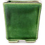 Pot à bonsaï carré vert par Terahata Satomi Mazan - 63 x 63 x 68 mm