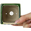 Square green bonsai pot by Terahata Satomi Mazan - 63 x 63 x 68 mm