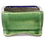 Maceta rectangular para bonsái verde y azul de Terahata Satomi Mazan - 85 x 62 x 38 mm