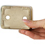Maceta rectangular para bonsái verde y amarilla de Terahata Satomi Mazan - 85 x 62 x 38 mm