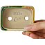 Rectangular green and yellow bonsai pot by Terahata Satomi Mazan - 85 x 62 x 38 mm