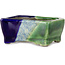 Rechteckiger grüner und blauer Bonsaitopf von Terahata Satomi Mazan – 85 x 62 x 38 mm
