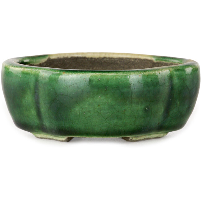 Mokko groene bonsaipot van Terahata Satomi Mazan - 102 x 85 x 40 mm