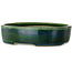 Vaso bonsai ovale verde di Terahata Satomi Mazan - 222 x 175 x 52 mm