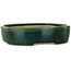Vaso bonsai ovale verde di Terahata Satomi Mazan - 222 x 175 x 52 mm
