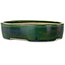 Vaso bonsai ovale verde di Terahata Satomi Mazan - 222 x 175 x 52 mm