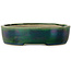 Ovale groene bonsaipot van Terahata Satomi Mazan - 222 x 175 x 52 mm