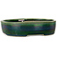 Ovale groene bonsaipot van Terahata Satomi Mazan - 222 x 175 x 52 mm