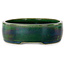 Vaso bonsai ovale verde di Terahata Satomi Mazan - 222 x 175 x 52 mm