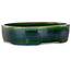 Vaso bonsai ovale verde di Terahata Satomi Mazan - 222 x 175 x 52 mm