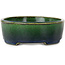 Vaso bonsai ovale verde di Terahata Satomi Mazan - 192 x 160 x 55 mm