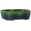 Vaso bonsai ovale verde di Terahata Satomi Mazan - 192 x 160 x 55 mm