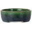 Vaso bonsai ovale verde di Terahata Satomi Mazan - 192 x 160 x 55 mm