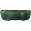 Ovale groene bonsaipot van Terahata Satomi Mazan - 192 x 160 x 55 mm