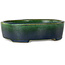 Ovale groene bonsaipot van Terahata Satomi Mazan - 192 x 160 x 55 mm
