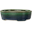 Maceta ovalada para bonsái verde de Terahata Satomi Mazan - 192 x 160 x 55 mm