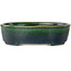 Vaso bonsai ovale verde di Terahata Satomi Mazan - 192 x 160 x 55 mm