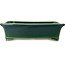 Rectangular green bonsai pot by Terahata Satomi Mazan - 430 x 352 x 113 mm