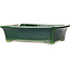 Rectangular green bonsai pot by Terahata Satomi Mazan - 430 x 352 x 113 mm