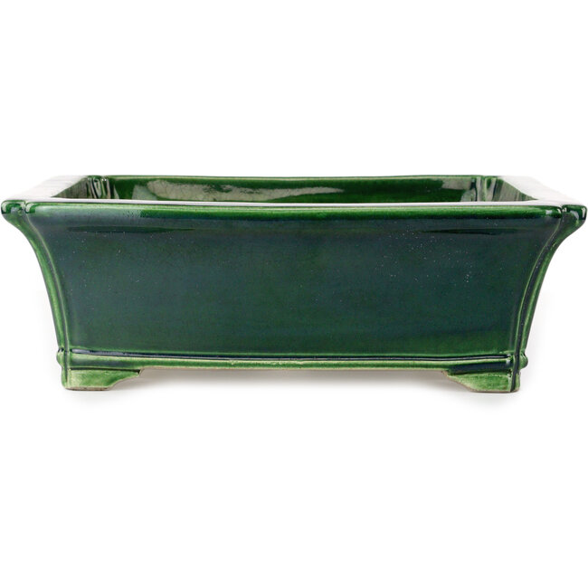 Rechteckiger grüner Bonsaitopf von Terahata Satomi Mazan – 430 x 352 x 113 mm