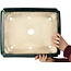 Pot à bonsaï rectangulaire vert par Terahata Satomi Mazan - 430 x 352 x 113 mm