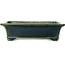 Rectangular green bonsai pot by Terahata Satomi Mazan - 400 x 345 x 110 mm