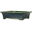 Rechthoekige groene bonsaipot van Terahata Satomi Mazan - 400 x 345 x 110 mm