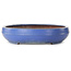 Oval blue bonsai pot by Reiho - 455 x 345 x 78 mm