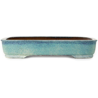 Rechthoekige turquoise pot van 410 mm uit Tokoname, Japan