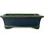 Rectangular green bonsai pot by Terahata Satomi Mazan - 278 x 245 x 90 mm