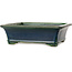 Pot à bonsaï rectangulaire vert par Terahata Satomi Mazan - 278 x 245 x 90 mm