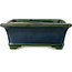 Pot à bonsaï rectangulaire vert par Terahata Satomi Mazan - 278 x 245 x 90 mm