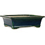 Rectangular green bonsai pot by Terahata Satomi Mazan - 278 x 245 x 90 mm