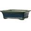 Pot à bonsaï rectangulaire vert par Terahata Satomi Mazan - 278 x 245 x 90 mm