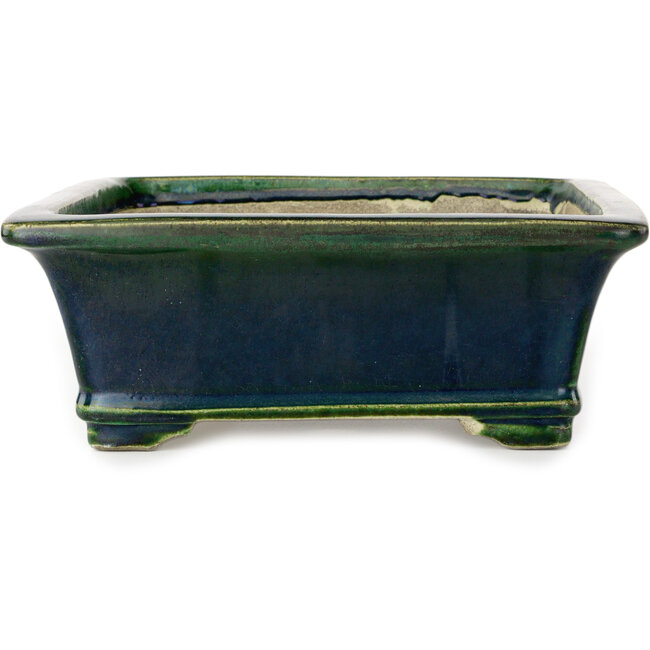 Vaso bonsai rettangolare verde di Terahata Satomi Mazan - 278 x 245 x 90 mm